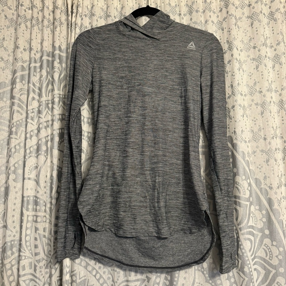 Reebok Grey Womens Light Weight Athletic Gym Hoodie Size XS